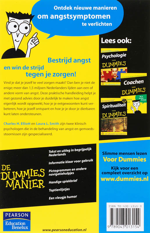 Achterkant van Angst overwinnen voor Dummies