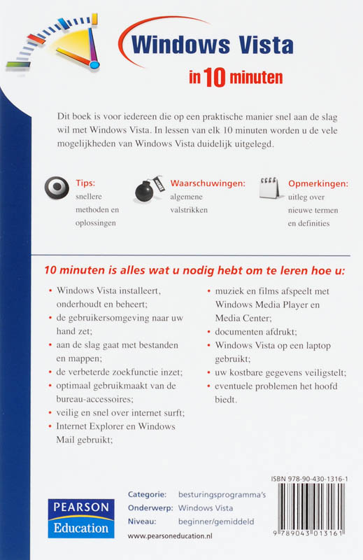 Achterkant van Microsoft Windows Vista in 10 minuten