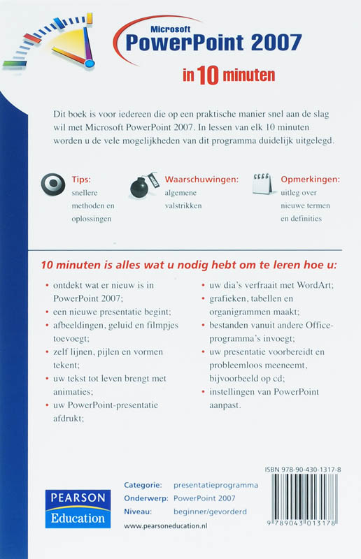 Achterkant van Powerpoint 2007 in 10 minuten