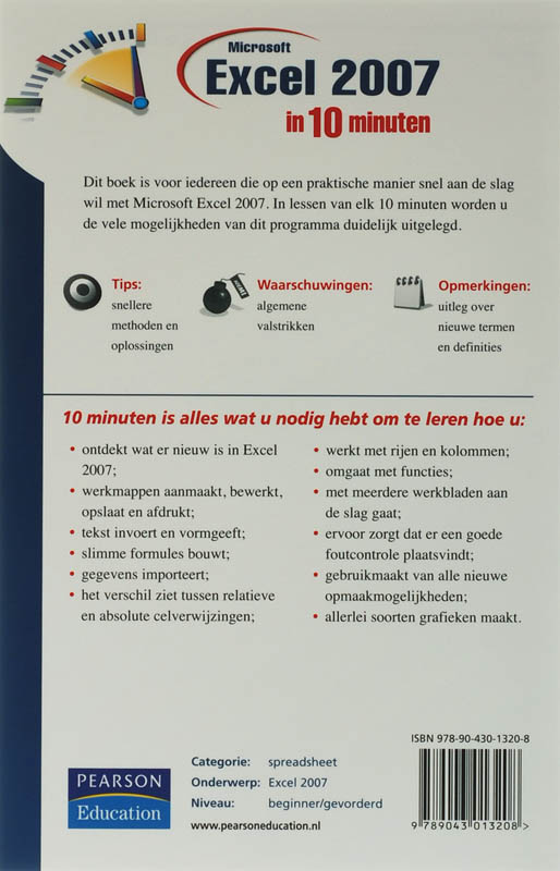 Achterkant van Excel 2007 in 10 minuten