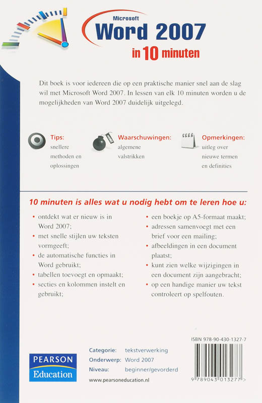 Achterkant van Word 2007 in 10 minuten