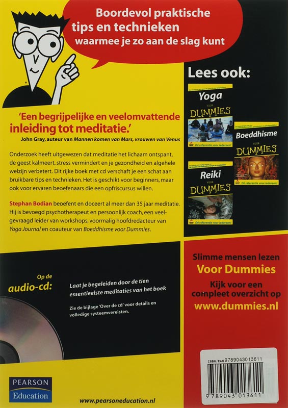 Achterkant van Mediteren voor Dummies