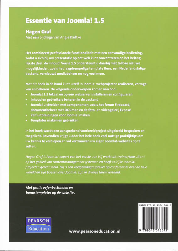 Achterkant van Essentie van Joomla! 1.5