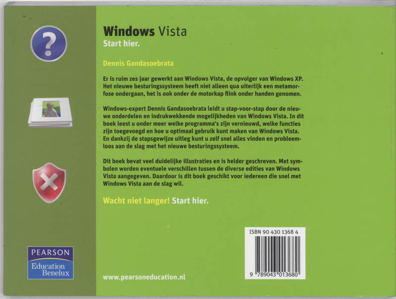 Achterkant van Windows Vista start hier