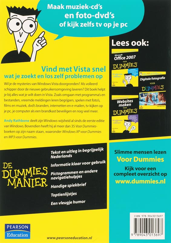 Achterkant van Microsoft Windows Vista voor Dummies