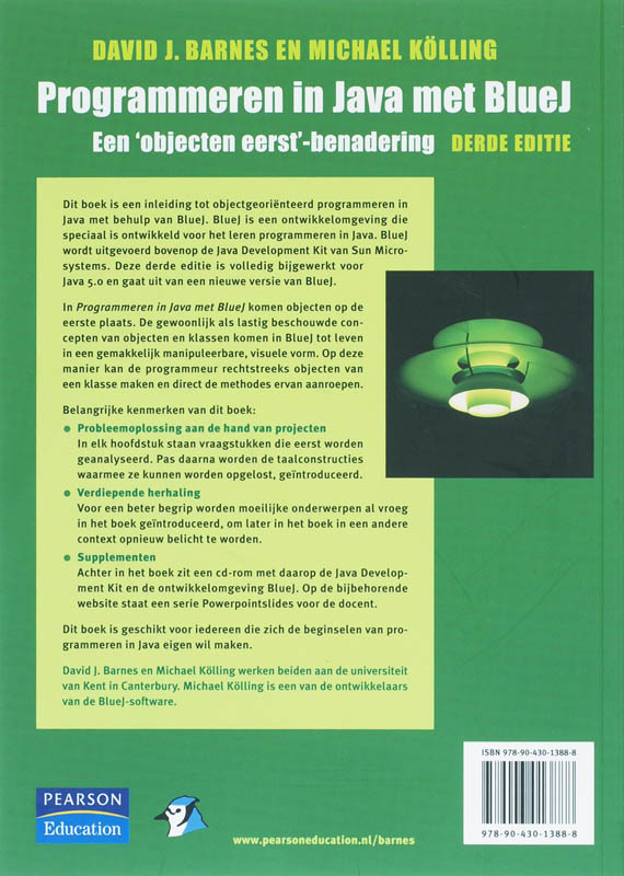 Achterkant van Programmeren in Java met BlueJ