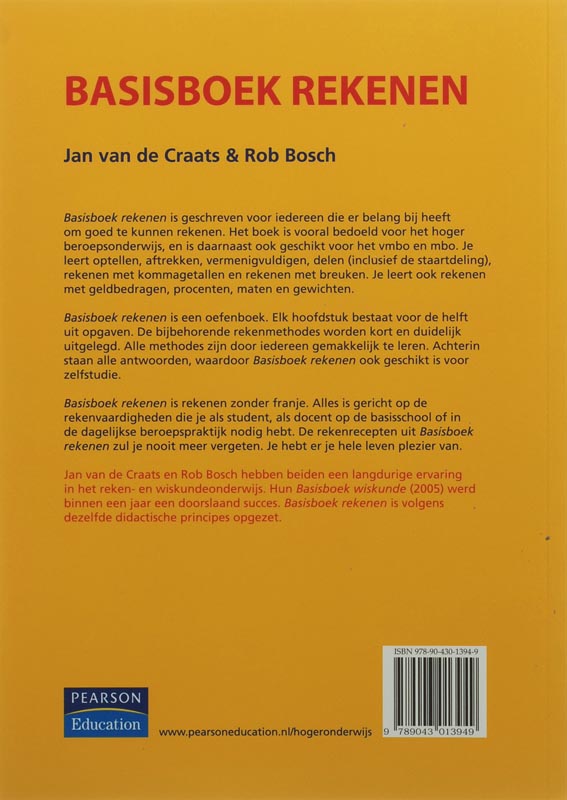 Achterkant van Basisboek rekenen