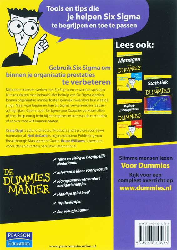 Achterkant van Six Sigma voor Dummies