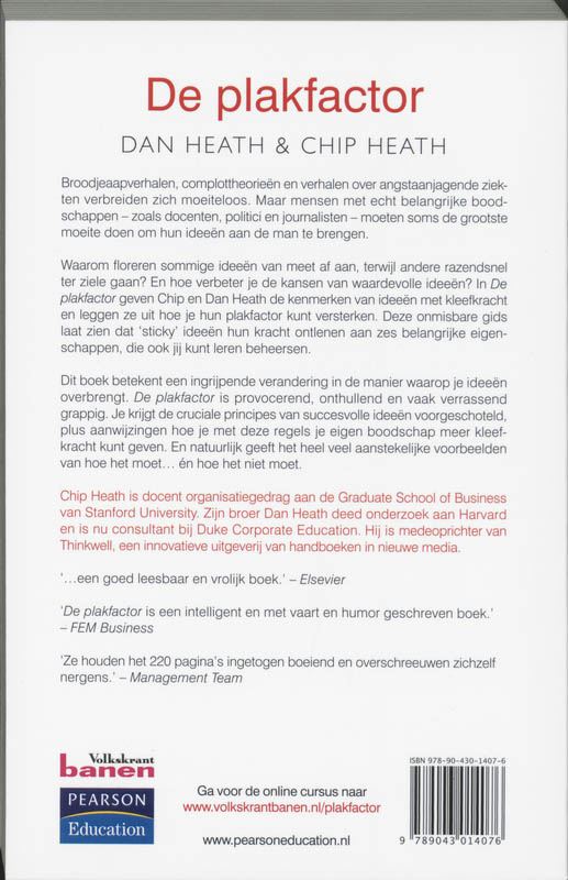 Achterkant van De plakfactor
