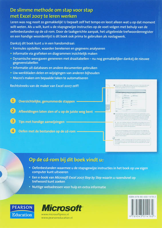 Achterkant van Excel 2007 Step by Step