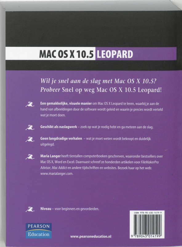 Achterkant van Mac OS X 10.5 Leopard