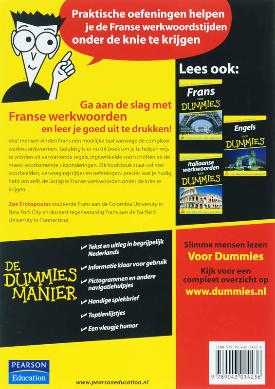 Achterkant van Franse werkwoorden voor Dummies