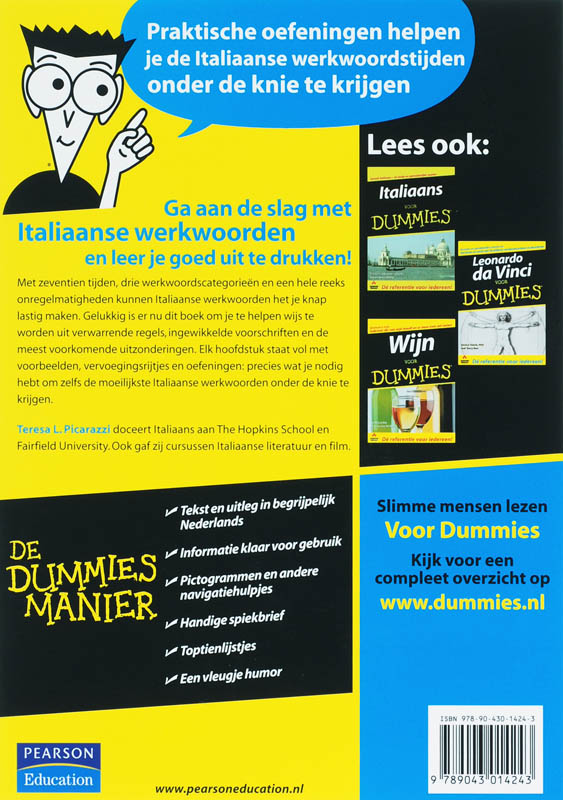 Achterkant van Italiaanse werkwoorden voor Dummies