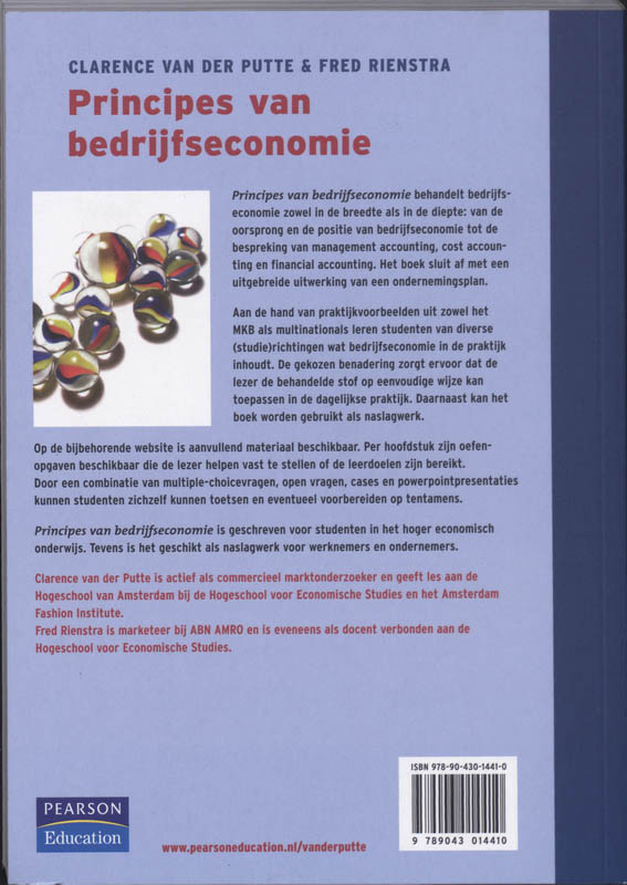 Achterkant van Principes van bedrijfseconomie