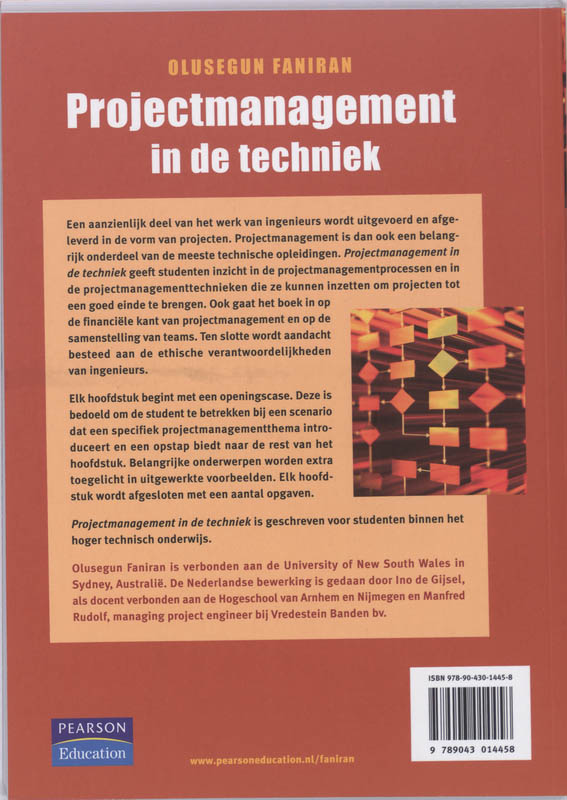 Achterkant van Projectmanagement in de techniek