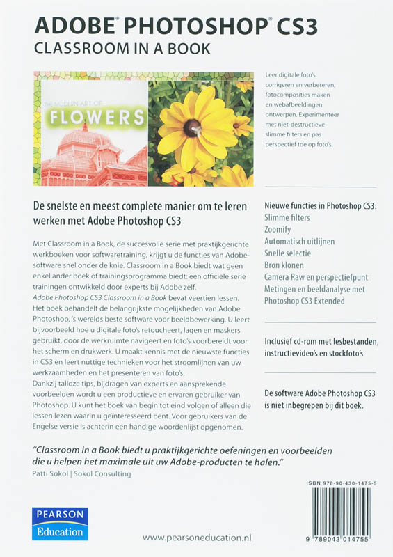 Achterkant van Adobe Photoshop CS3 Classroom in a Book
