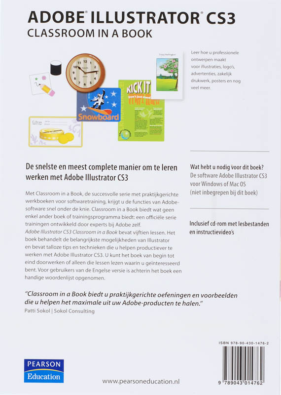 Achterkant van Adobe Illustrator CS3 Classroom in a Book