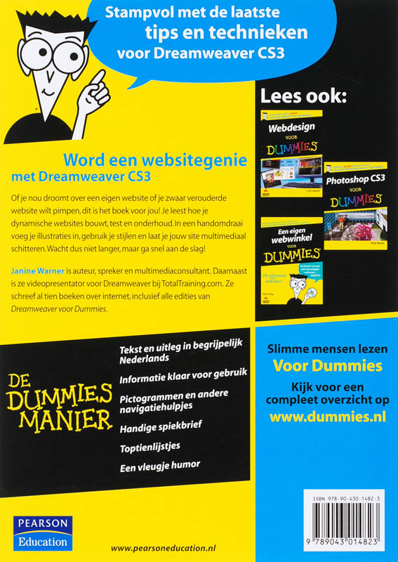 Achterkant van Dreamweaver CS3 voor Dummies