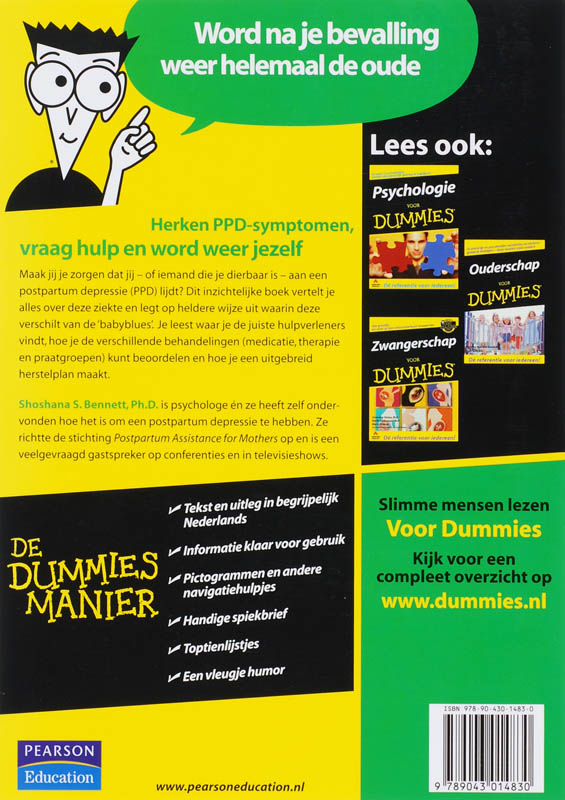 Achterkant van Postpartum depressie voor Dummies