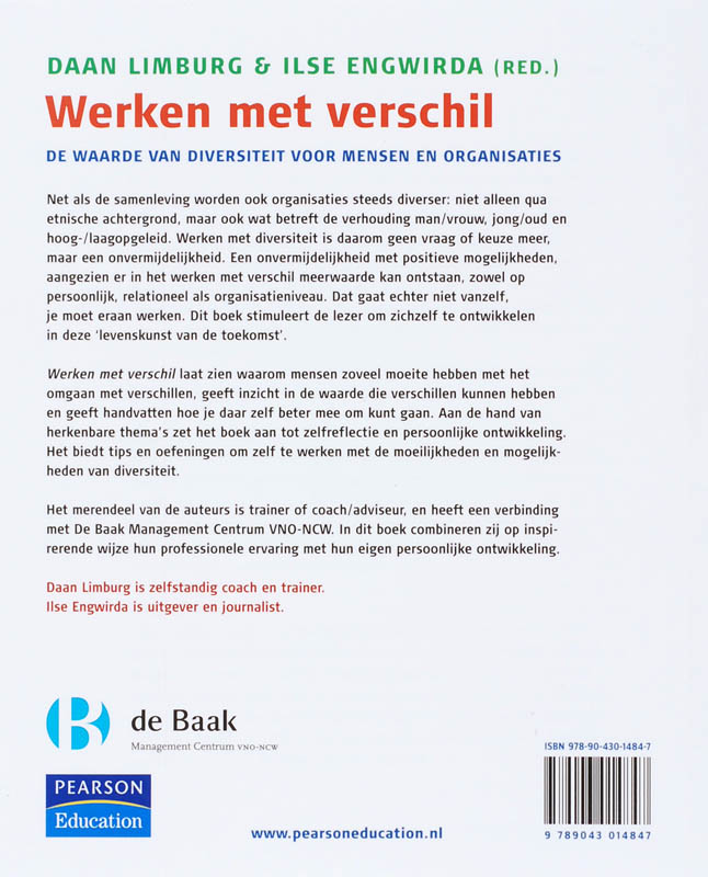 Achterkant van Werken met verschil