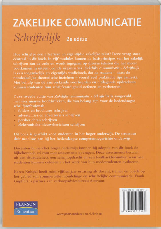 Achterkant van Zakelijke communicatie - Schriftelijk