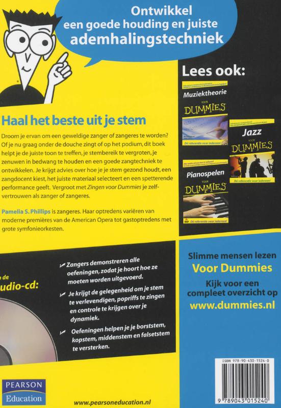 Achterkant van Zingen voor Dummies
