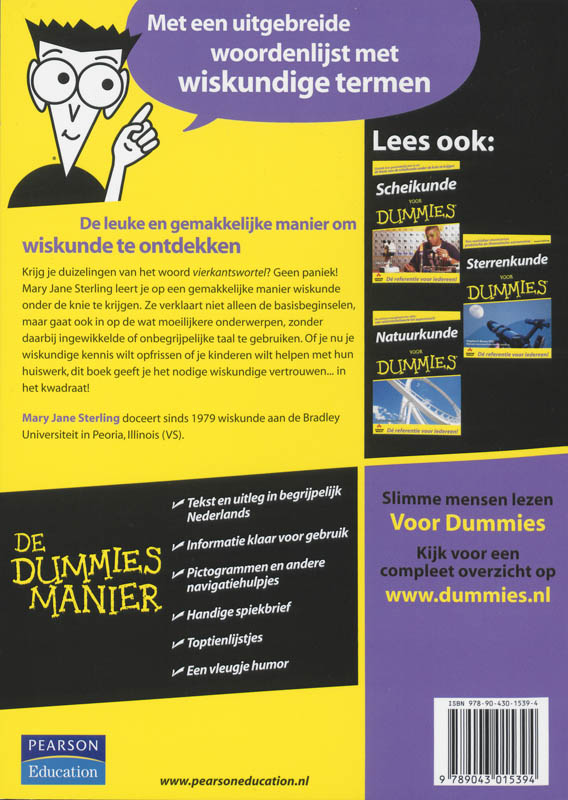 Achterkant van Wiskunde voor Dummies