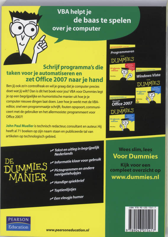 Achterkant van VBA voor Dummies