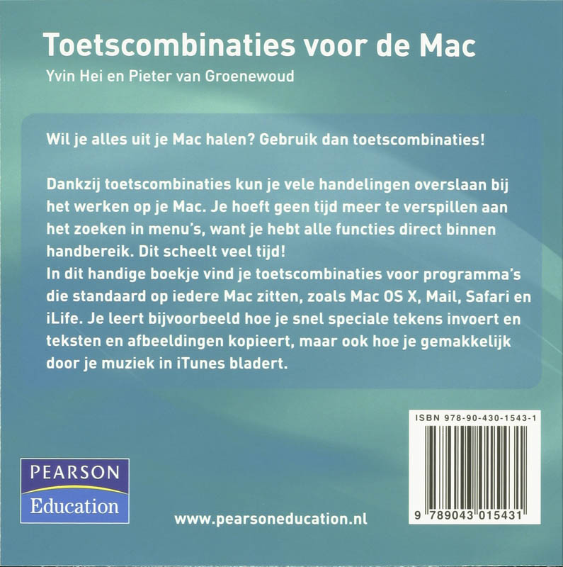 Achterkant van Toetscombinaties voor de Mac