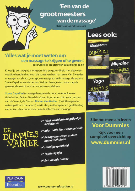 Achterkant van Massage voor Dummies