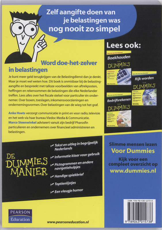 Achterkant van Belastingen voor Dummies
