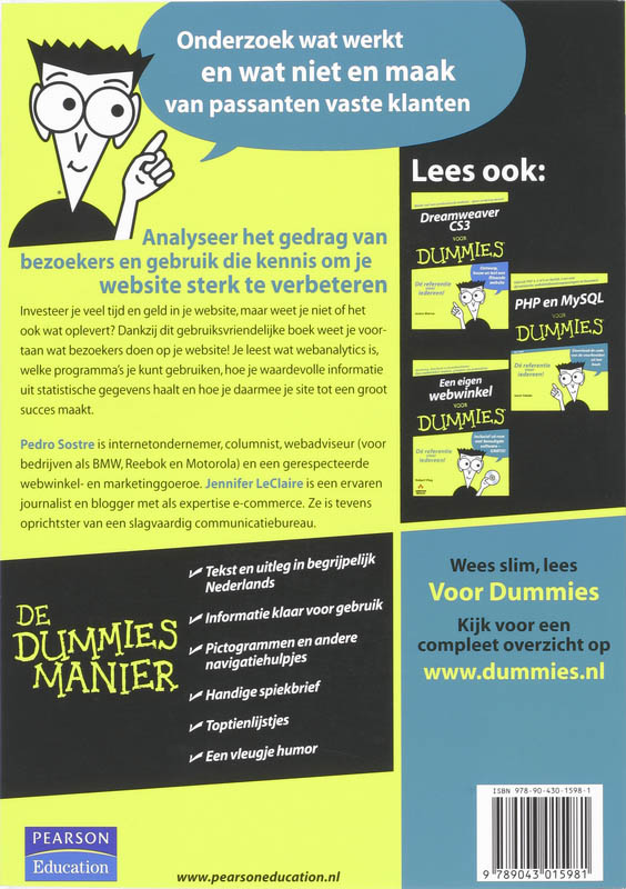 Achterkant van Webanalytics voor Dummies