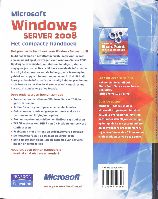 Achterkant van Het compacte handboek Windows Server 2008