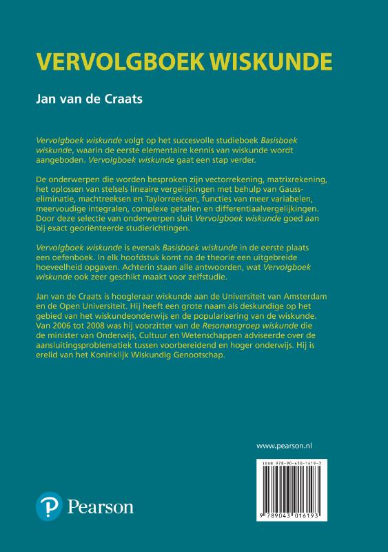 Achterkant van Vervolgboek wiskunde