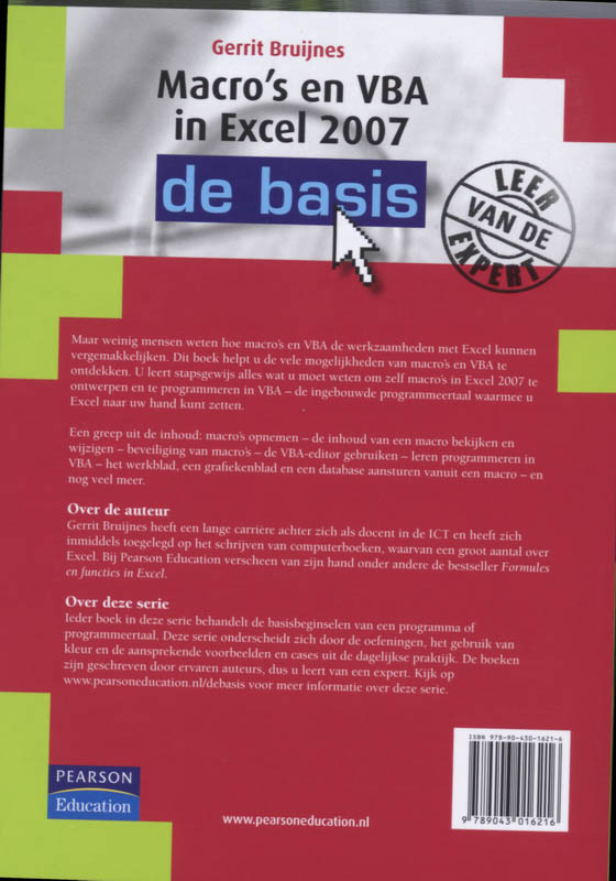 Achterkant van Macro's en VBA in Excel 2007
