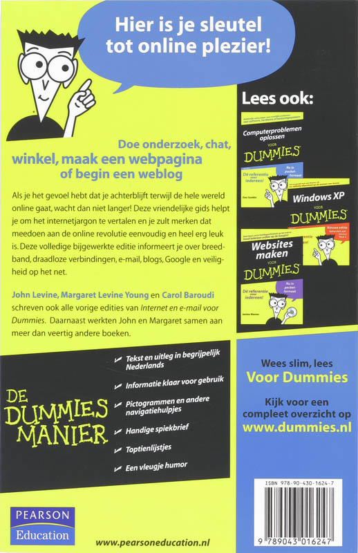 Achterkant van Internet en e-mail voor dummies