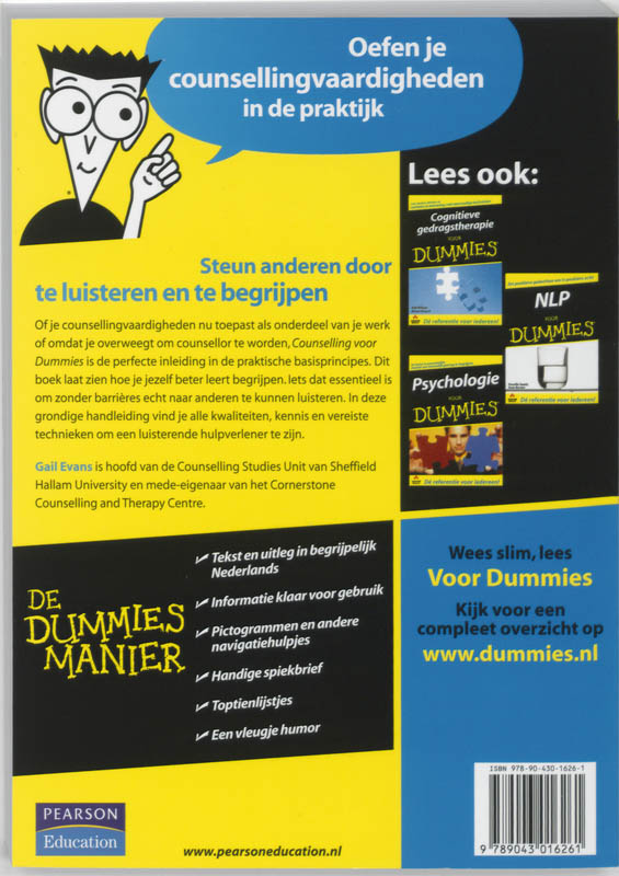 Achterkant van Counselling voor Dummies