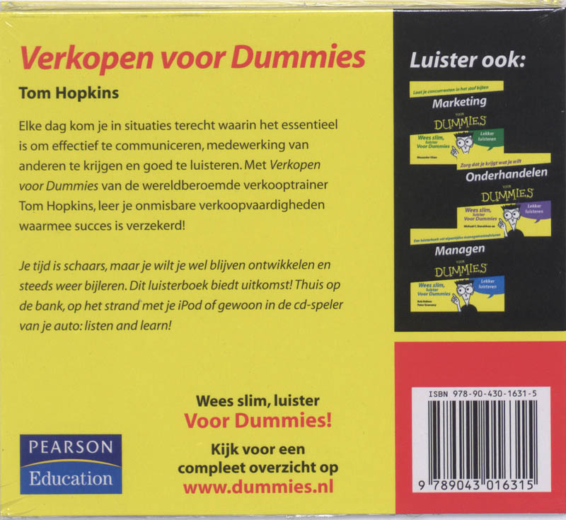 Achterkant van Verkopen voor Dummies