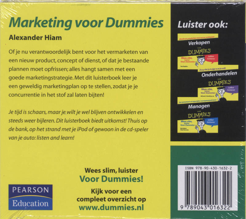 Achterkant van Marketing voor Dummies