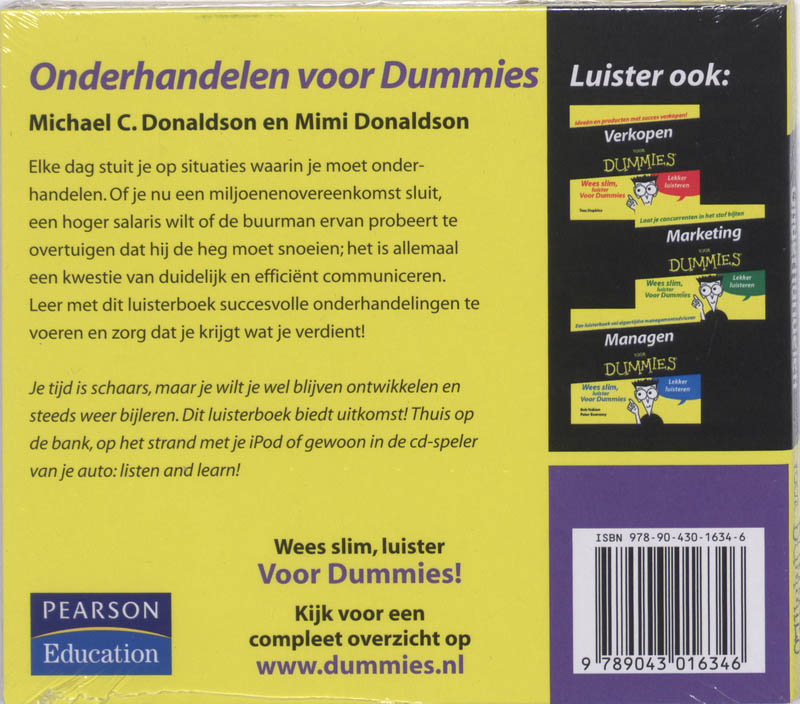 Achterkant van Onderhandelen voor Dummies