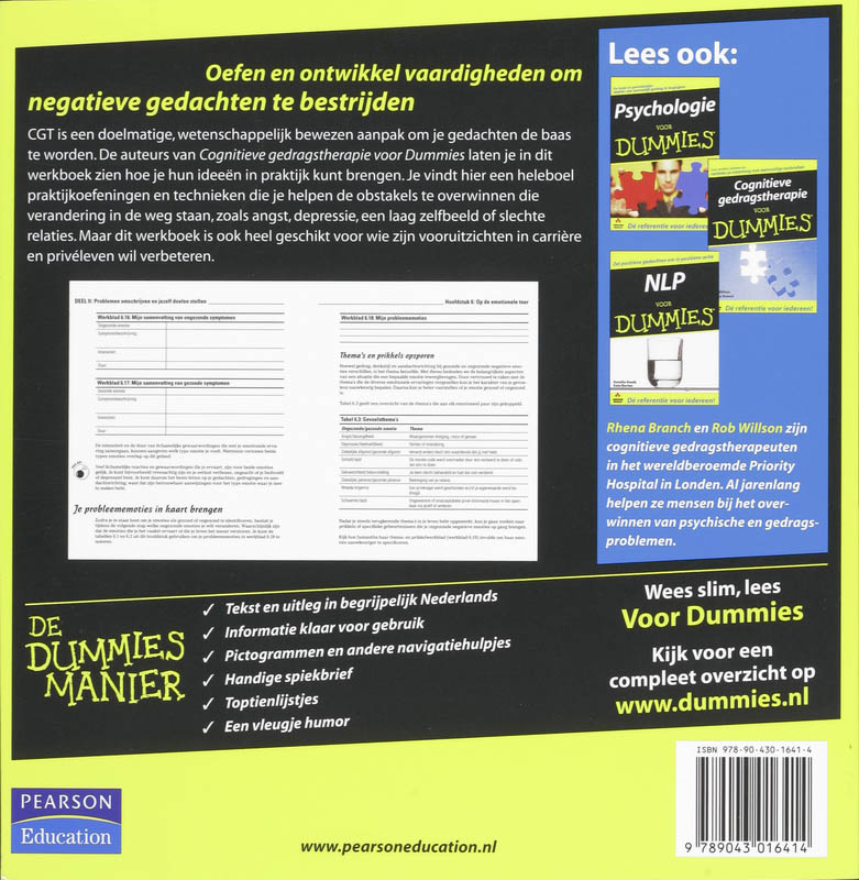 Achterkant van Cognitieve gedragstherapie werkboek voor Dummies