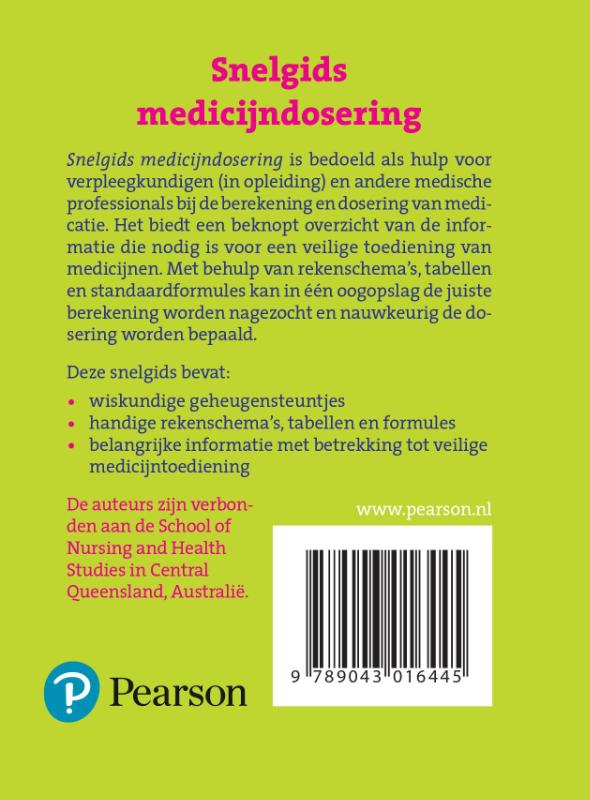 Achterkant van Snelgids medicijndosering