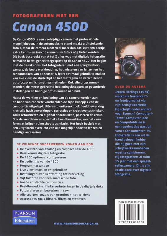 Achterkant van Fotograferen met een Canon 450D