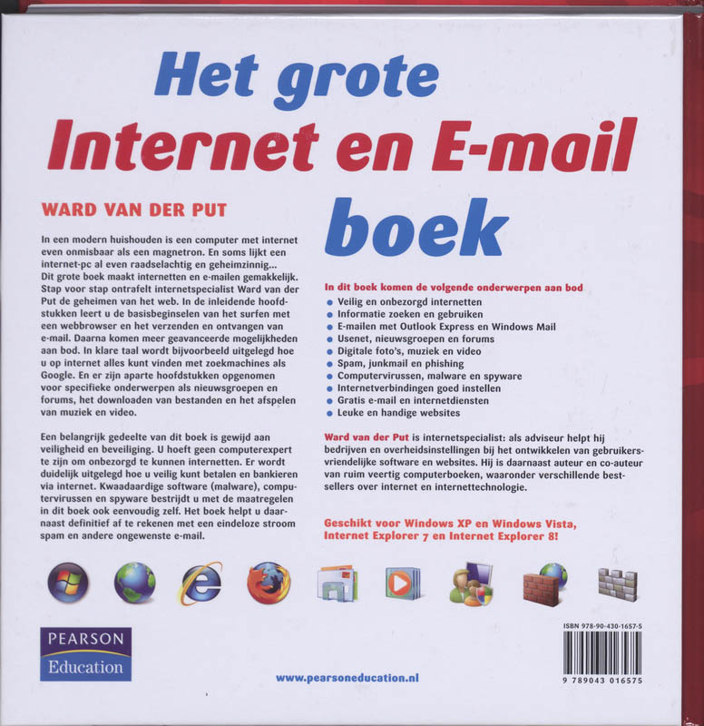Achterkant van Het grote Internet en e-mail boek