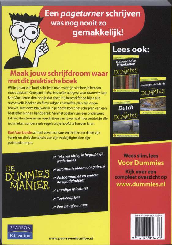 Achterkant van Een bestseller schrijven voor Dummies