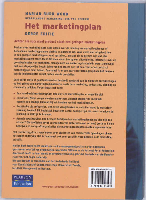 Achterkant van Het marketingplan