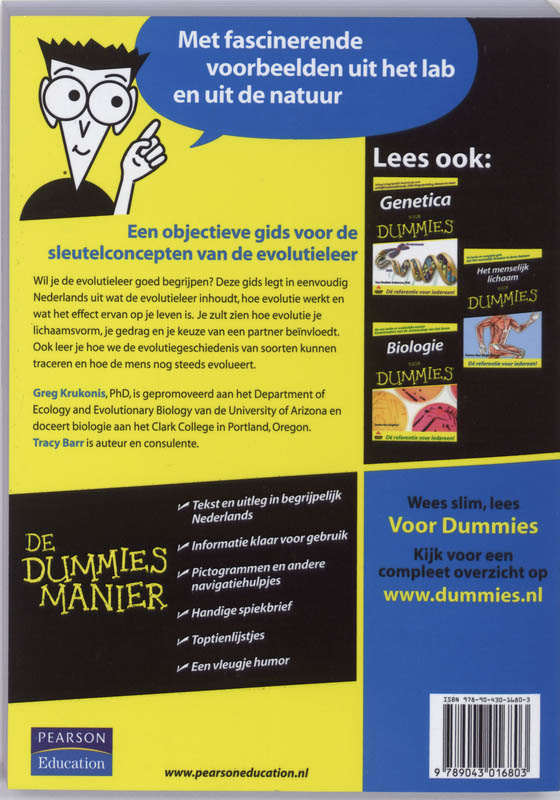 Achterkant van Evolutieleer voor Dummies