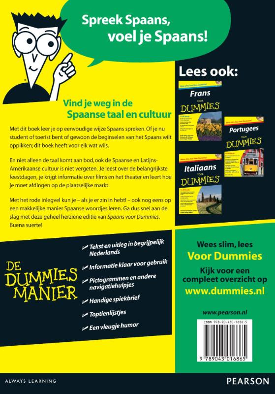 Achterkant van Spaans voor Dummies