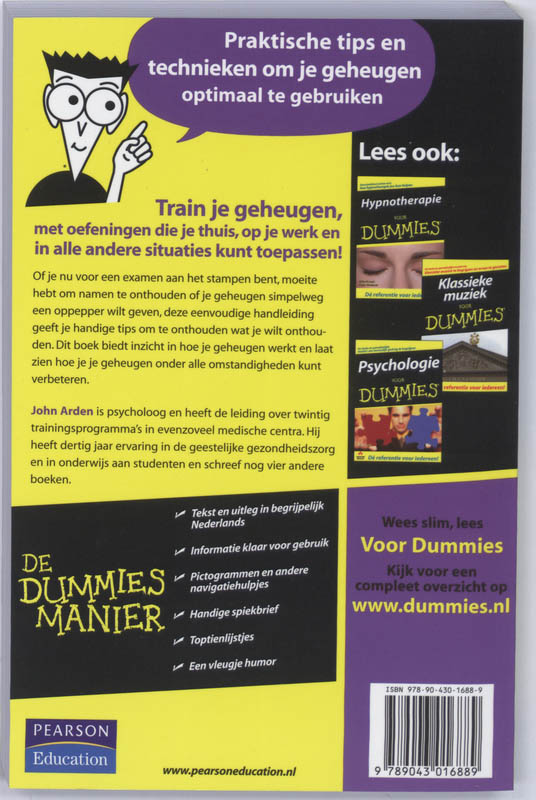 Achterkant van Je geheugen trainen voor dummies
