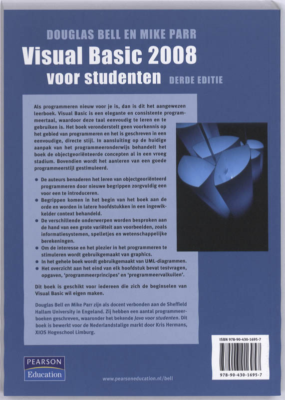 Achterkant van Visual Basic 2008 voor studenten